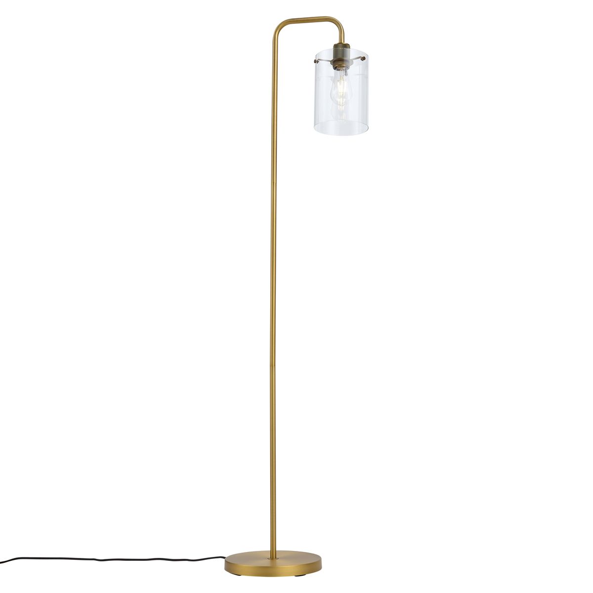 Design vloerlamp brons met helder glas - Domo