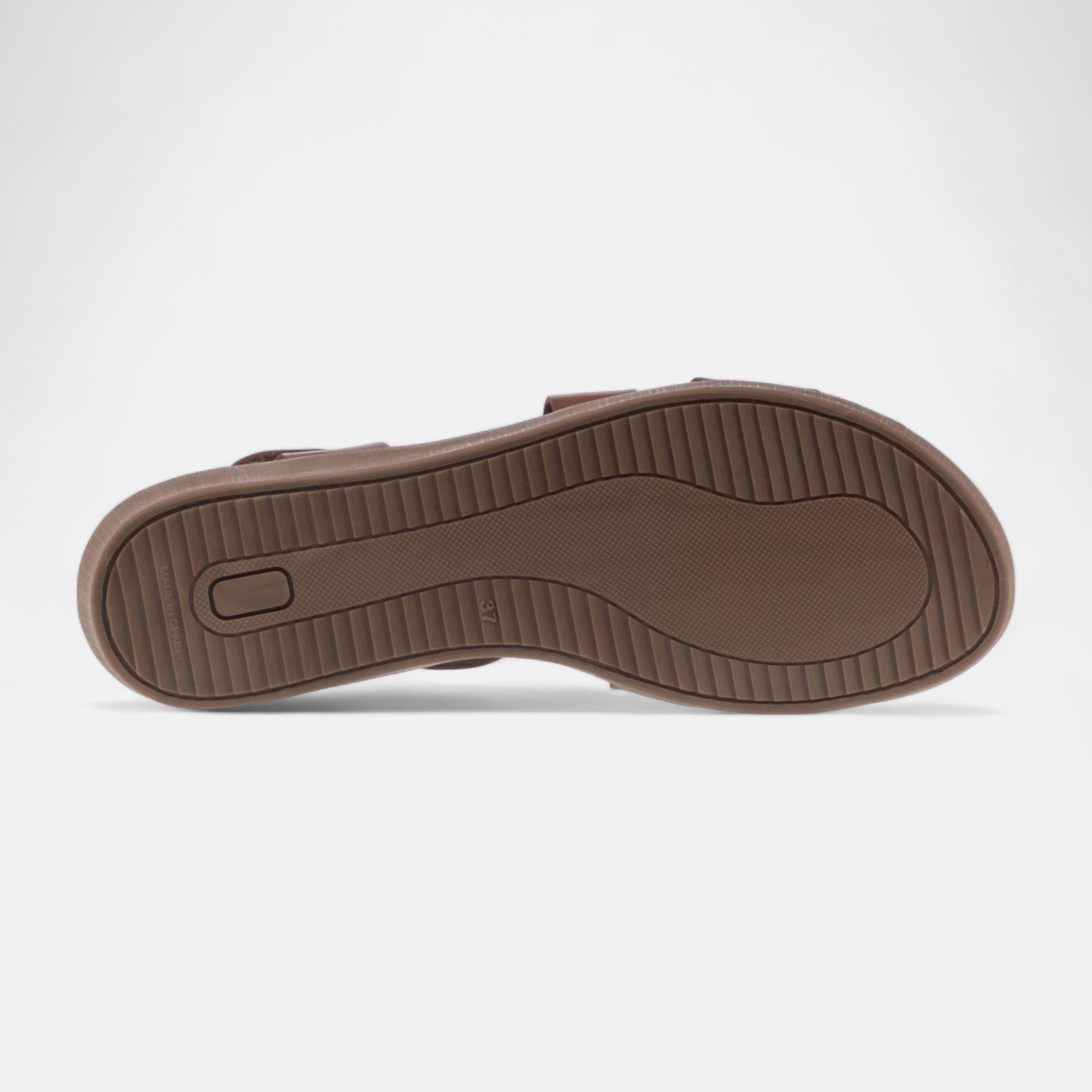 Nu-pieds Femme en cuir cognac