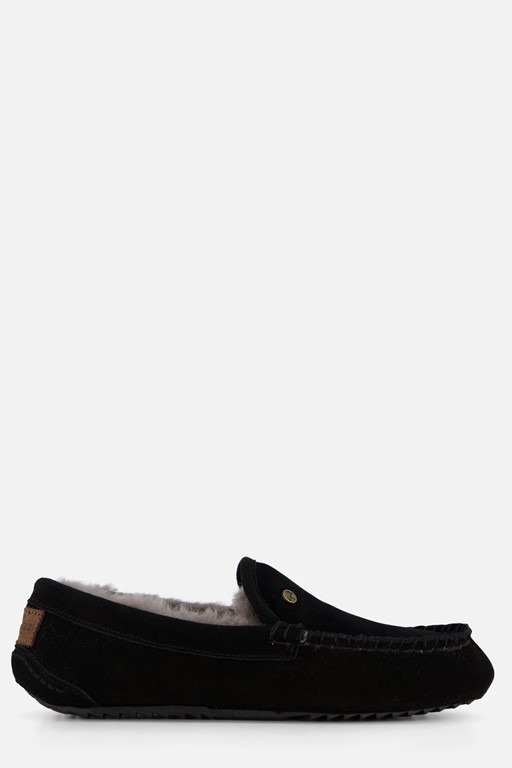 Warmbat Pantoffels zwart Suede