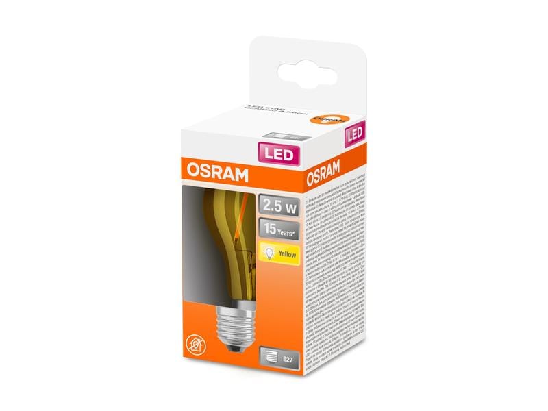 OSRAM Lampe Star Décor Gelb, 2.5W, E27 Warmweiss Farbige LED-Lampe