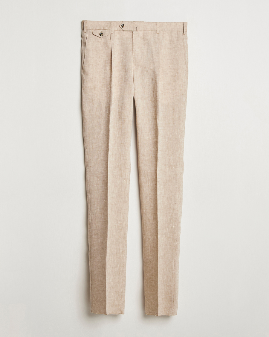 PT01 Gentleman Fit Linen Trousers Light Beige