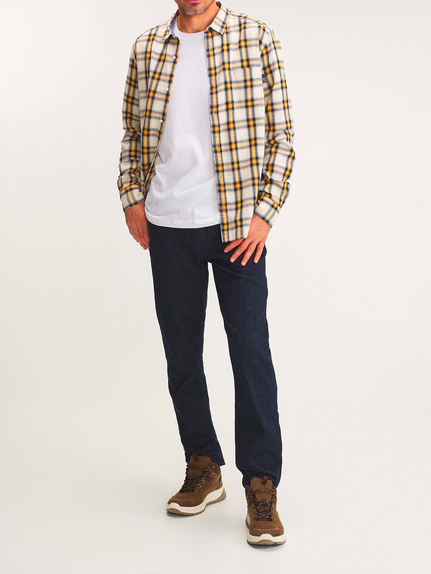 Chemise Homme A Carreaux Jaune et Noir