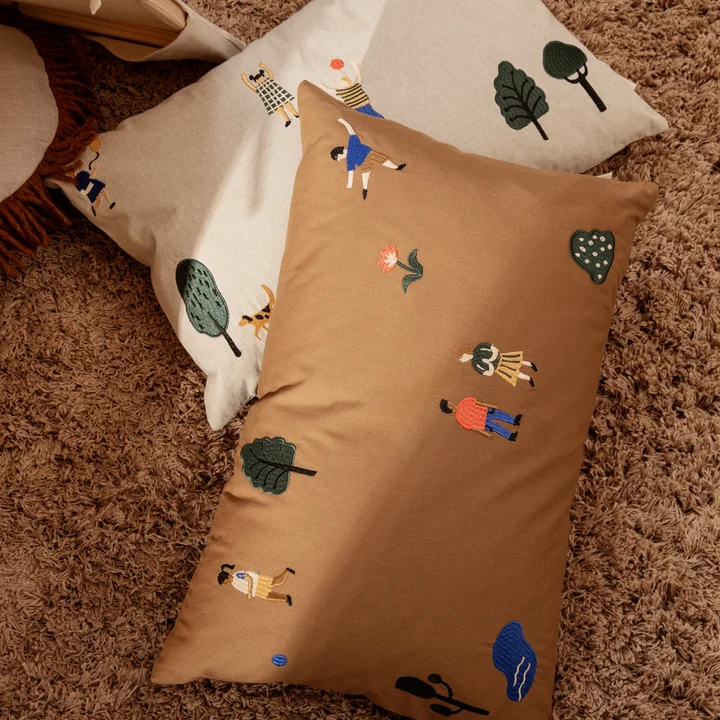 Ferm Living - The Park Kissen, 60 x 40 cm, natur