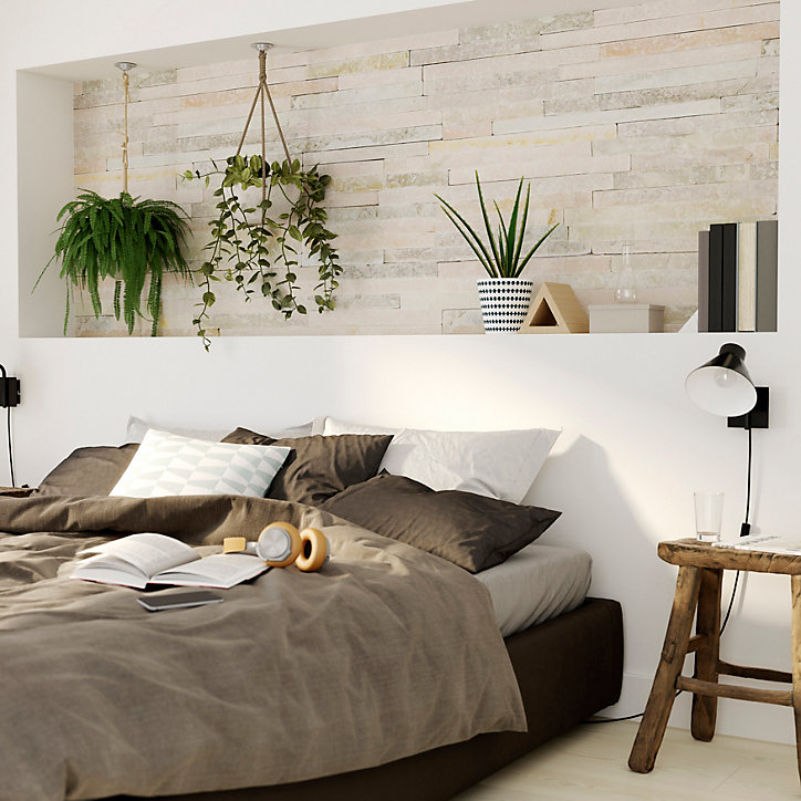 Papier peint Vinyle Intissé GoodHome Gismon naturel