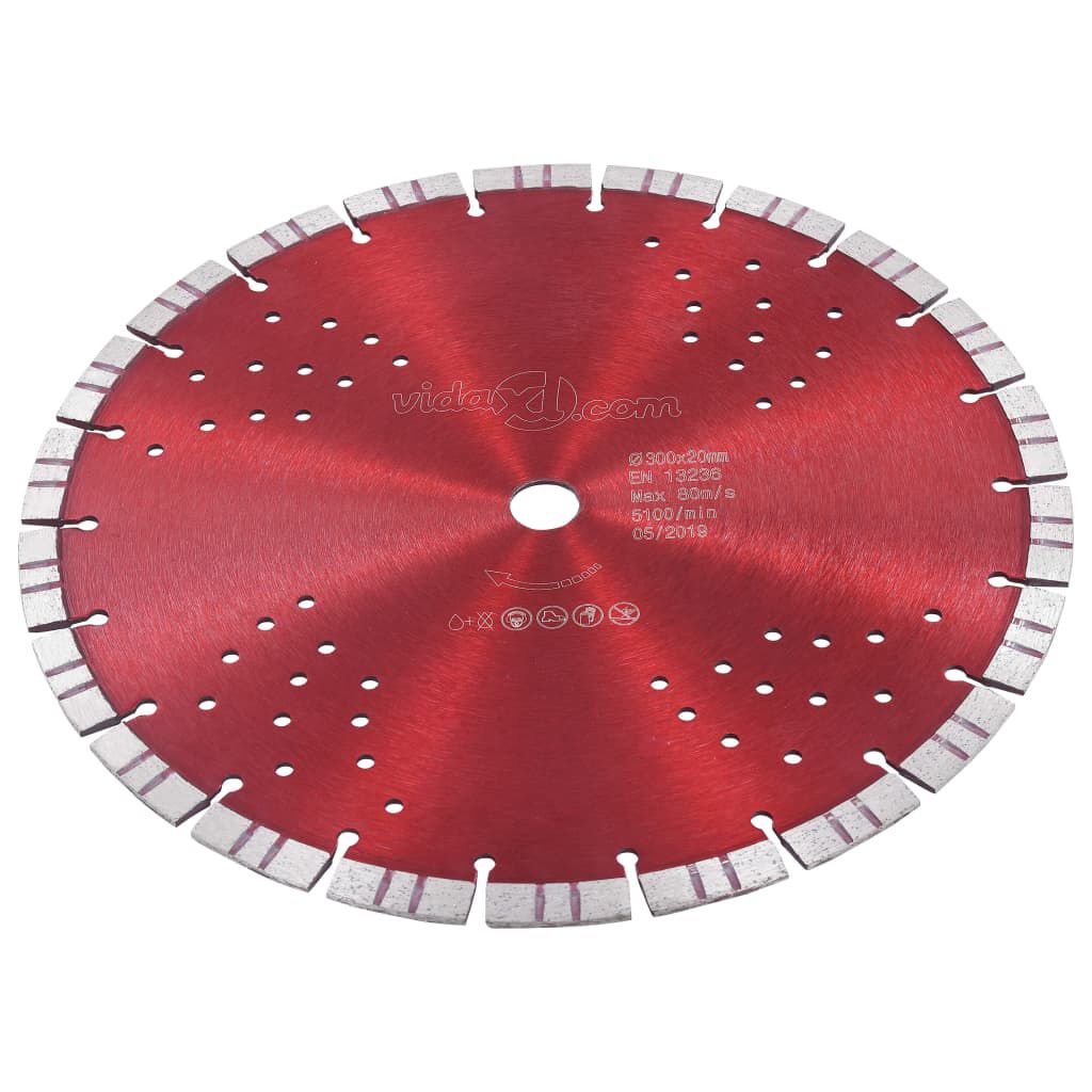 vidaXL Turbo diamantzaagblad met gaten, staal, 300 mm