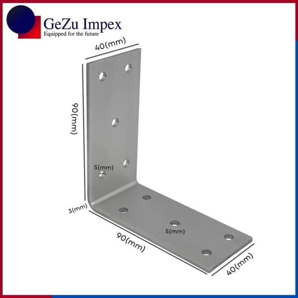 Vinkelbeslag 90x90x40x3 mm, 10 stk