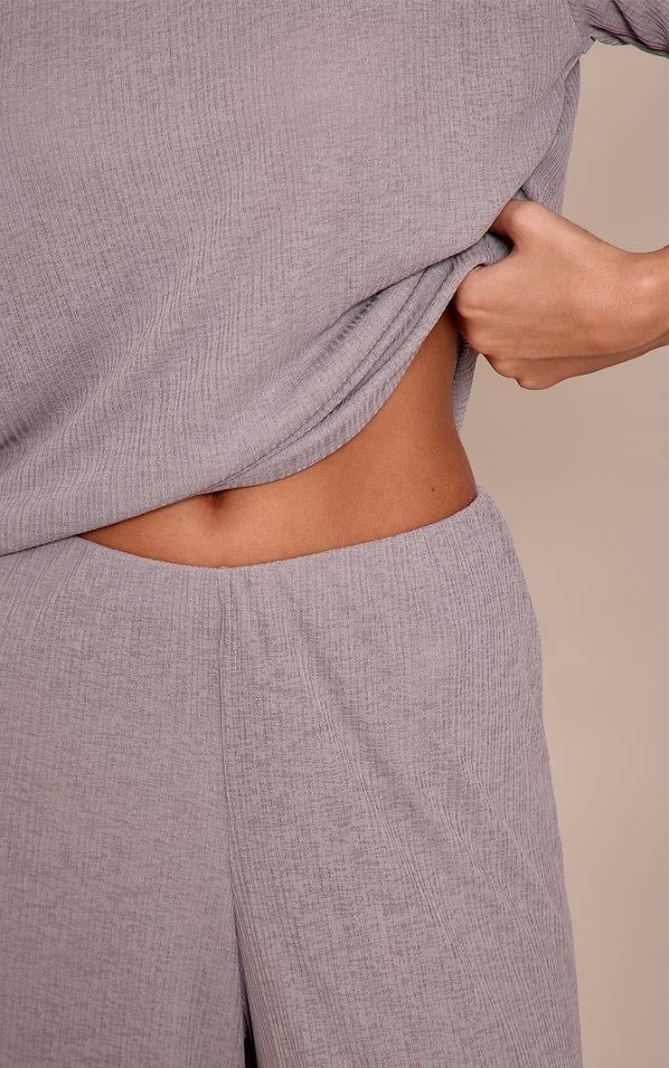 Gris Pantalon Large Texturé Transparent