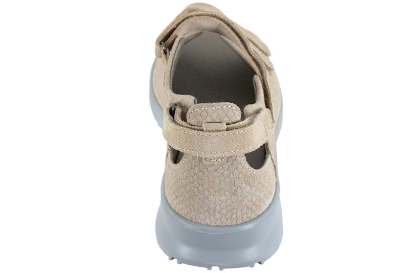 NEW FEET SANDAL I SANDFARVET PRÆGET KALVESKIND