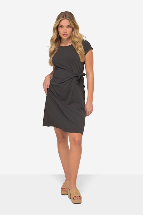 Jerseykleid, Zierknoten, Rundhalsausschnitt, Halbarm