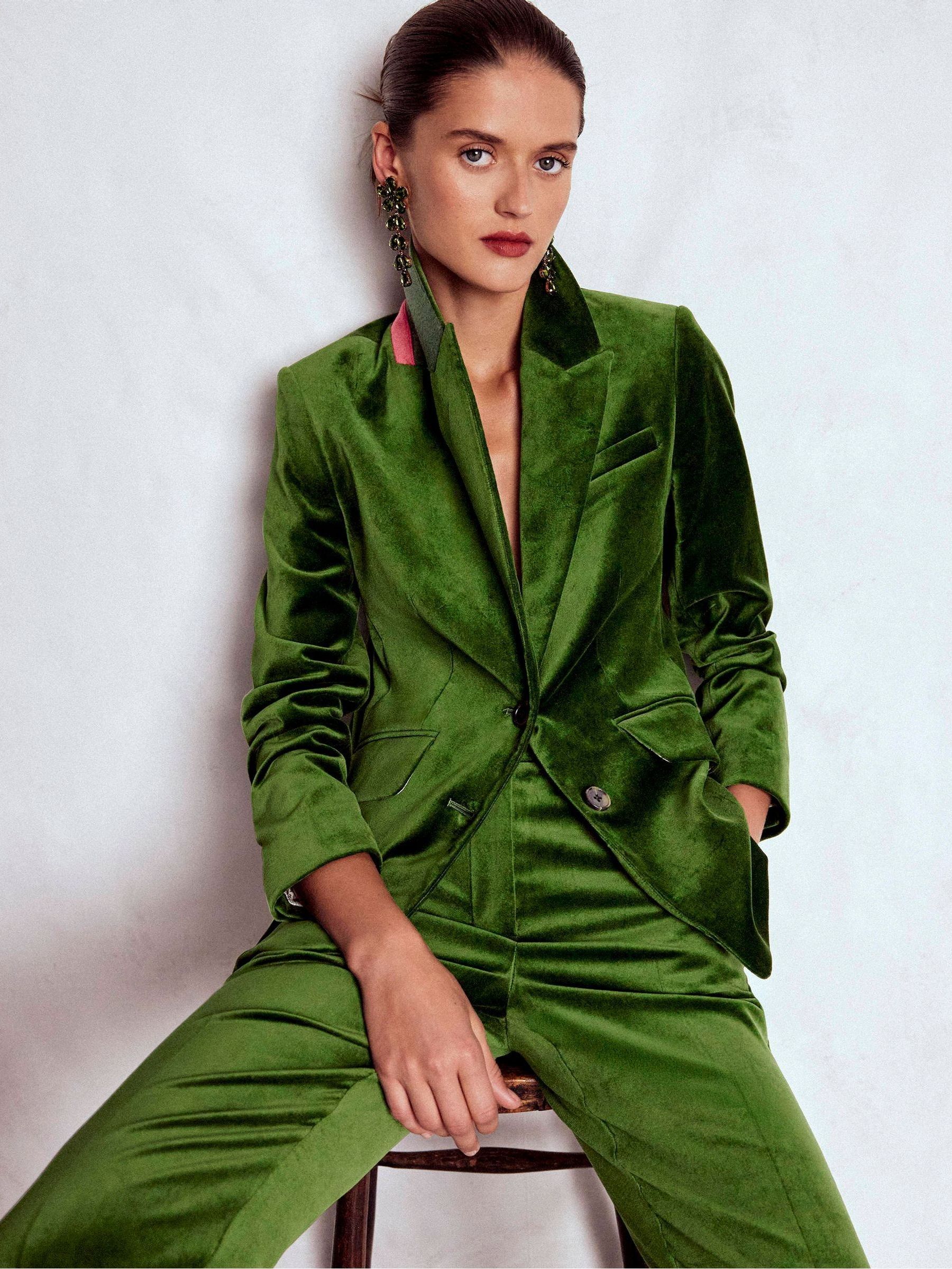 Groen - Boden Stamford fluwelen blazer