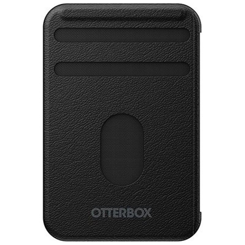 Magnetische MagSafe Leder Wallet Kreditkarten Halterung (77-82593) - Schwarz