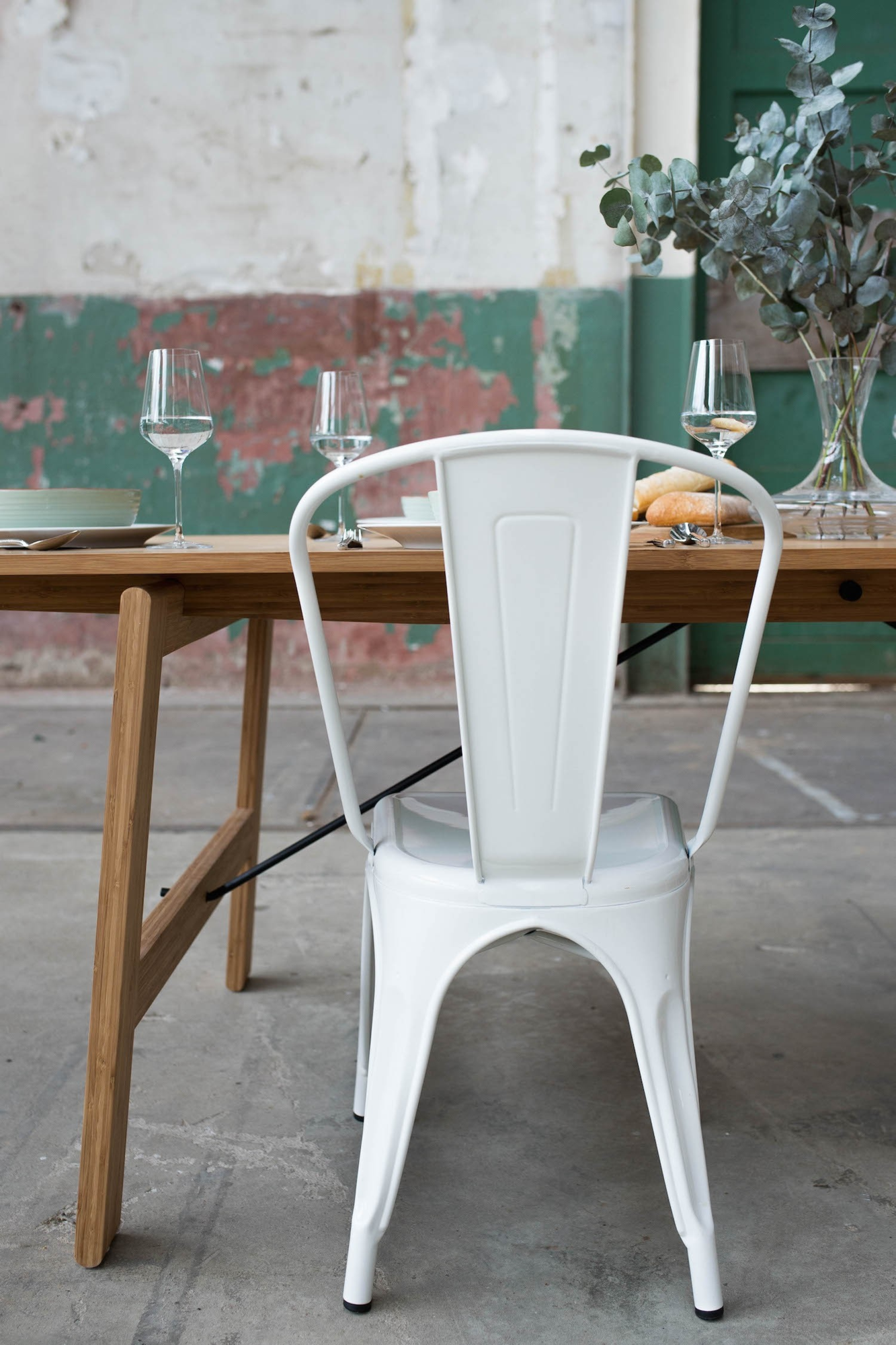 Metalen stoel Café Wit