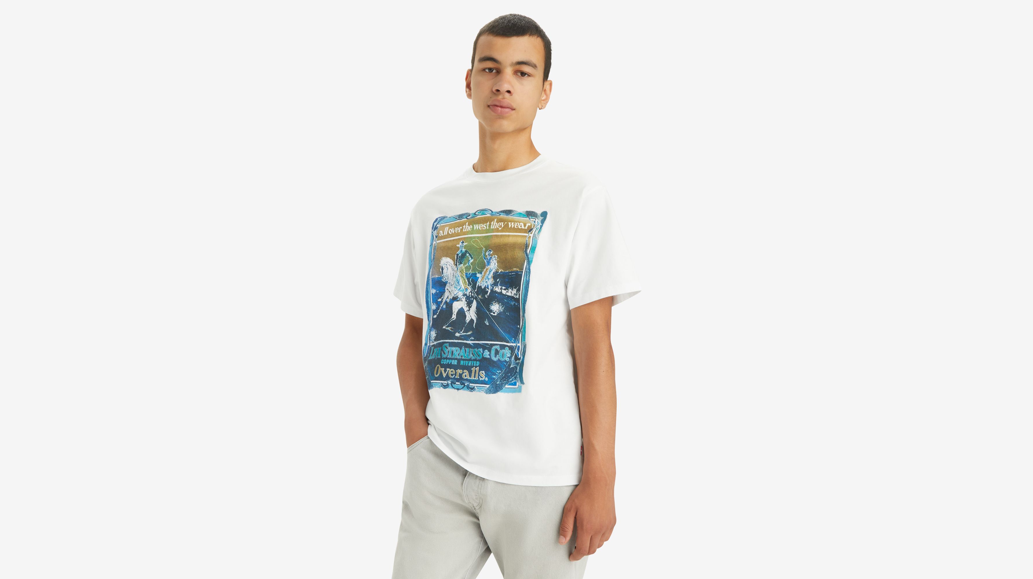 T-shirt graphique vintage - Western Cowboy White+ - Blanc