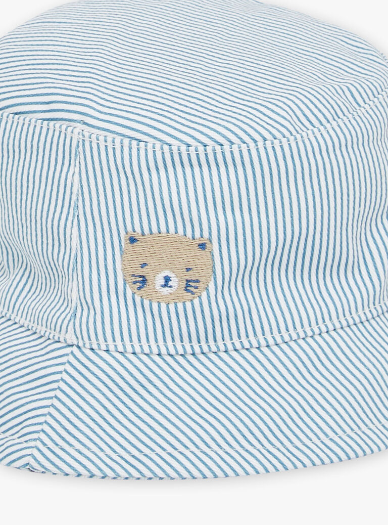 Bob beige à rayures bleues