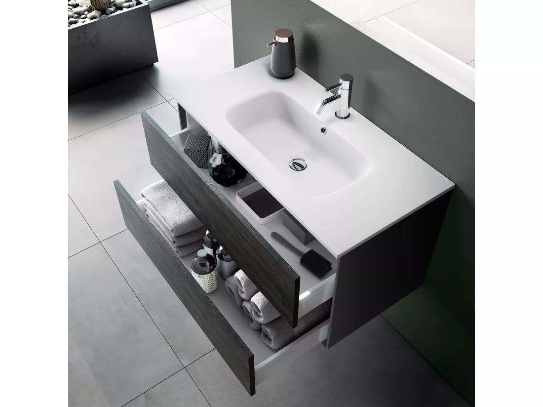 Ensemble de salle de bain 4 pièces IGEA brun foncé