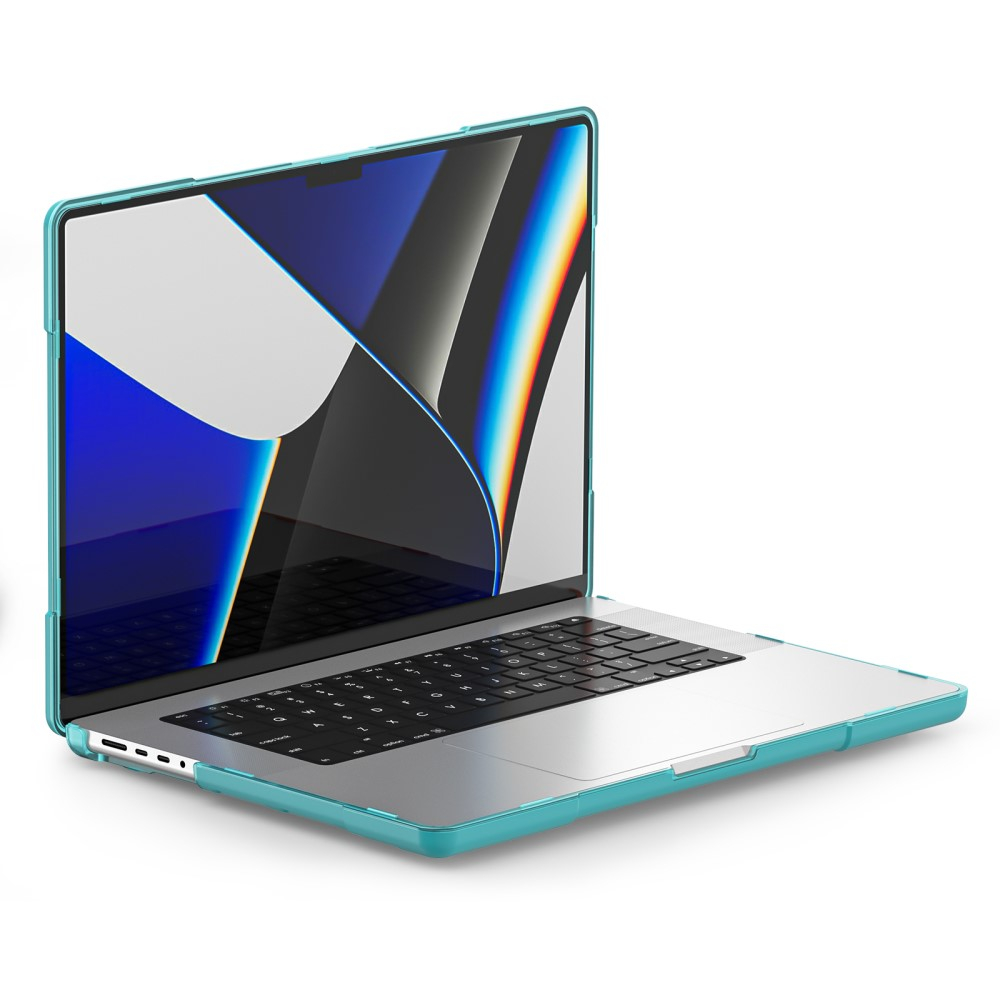 MacBook Pro 14'' (2025/2024/2023/2021) Hard Case Hülle Schutzabdeckung Stossschutz mit Standfuss - Hellblau