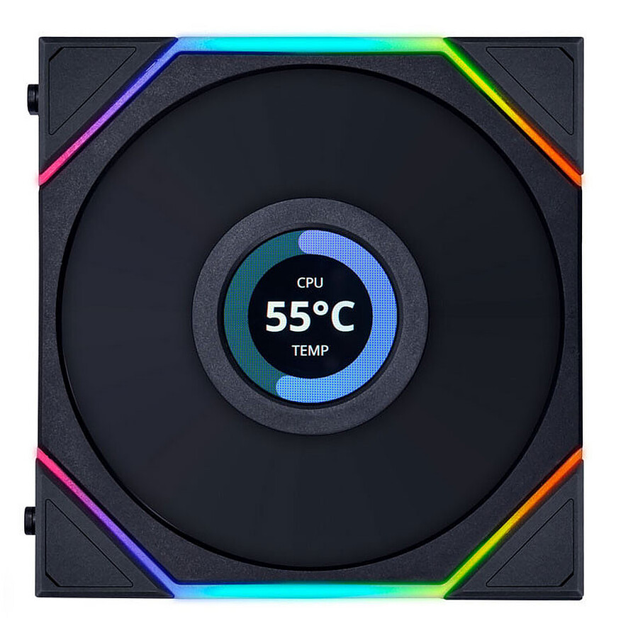 Lian Li Uni Fan TL120 LCD Reverse Blade - Noir - Pack de 3 + Contrôleur