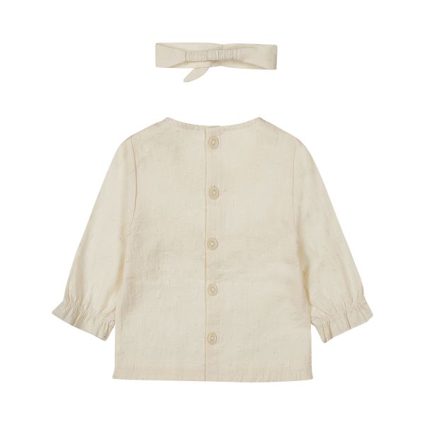 Dirkje Blouse Lange Mouw + Haarband Off White