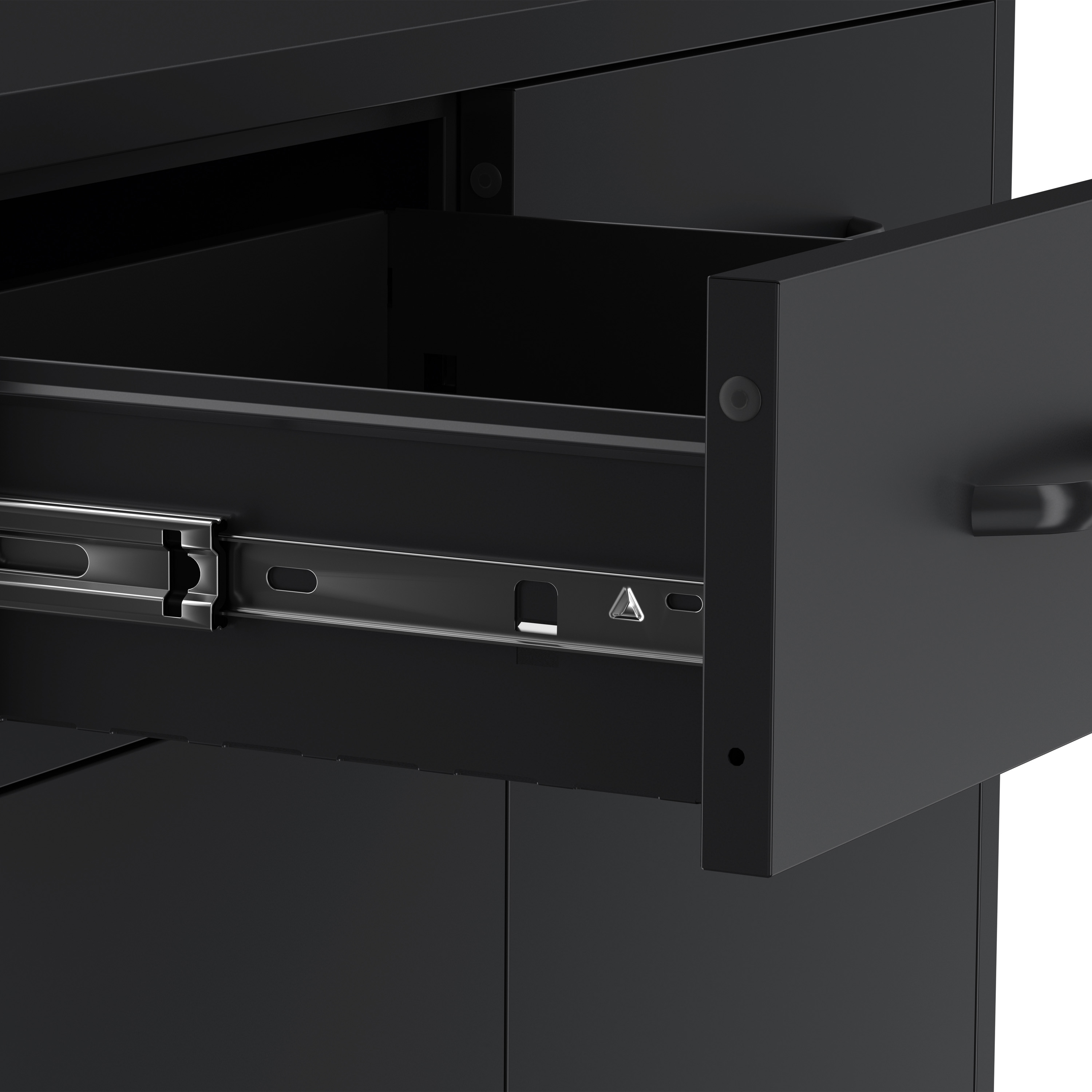 Kommode Metall KLAUS 2 Schubladen 2 Türen 80 x 101 cm schwarz