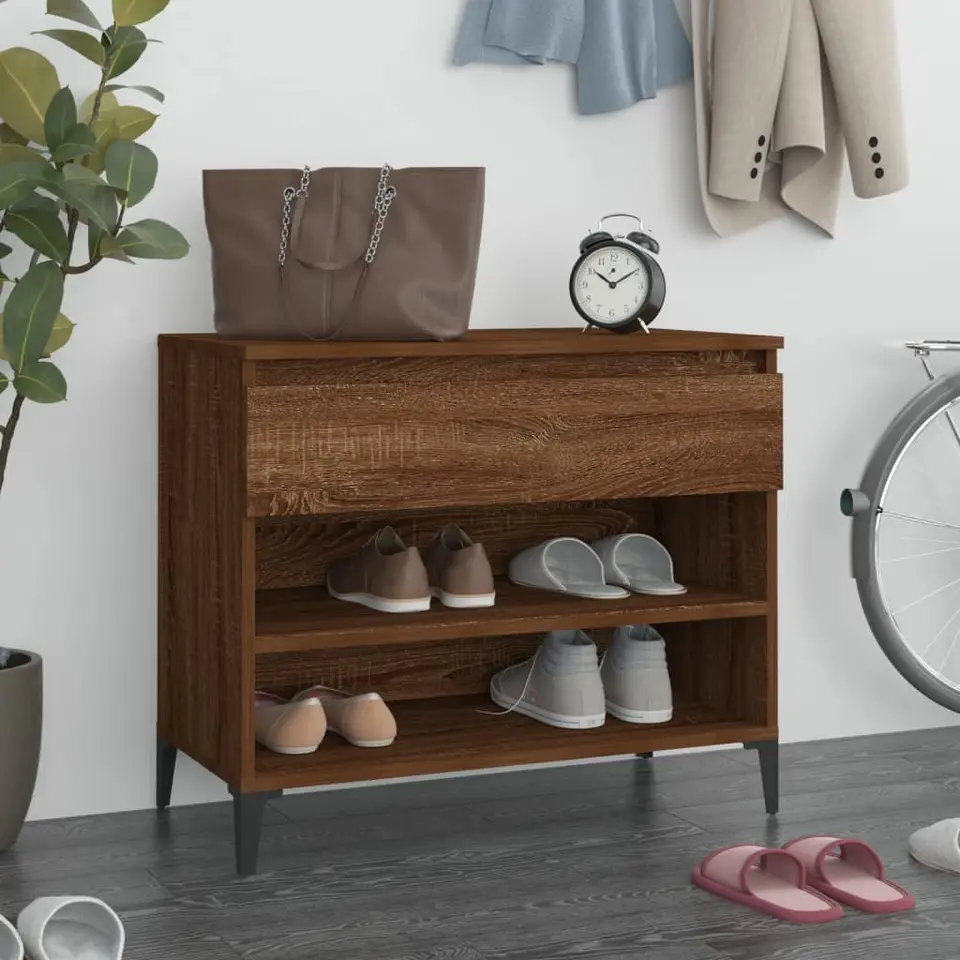 vidaXL - Schoenenrek - Bruin - Bewerkt hout