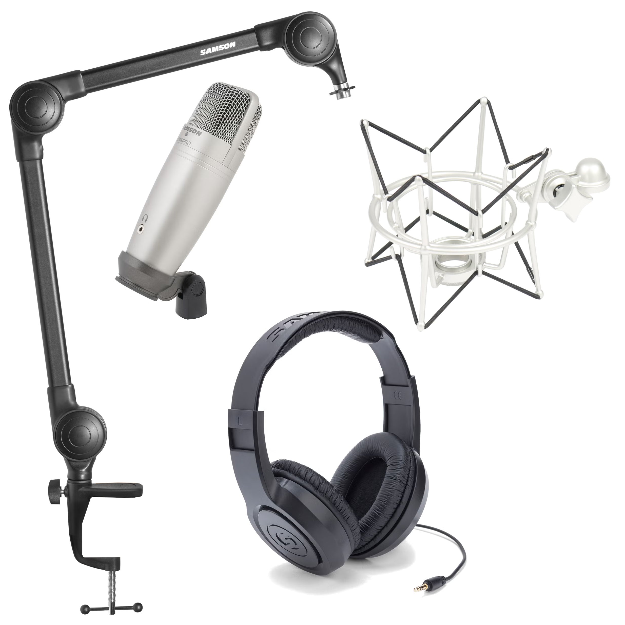 Samson C01U Pro usb microfoon + koptelefoon + shockmount
