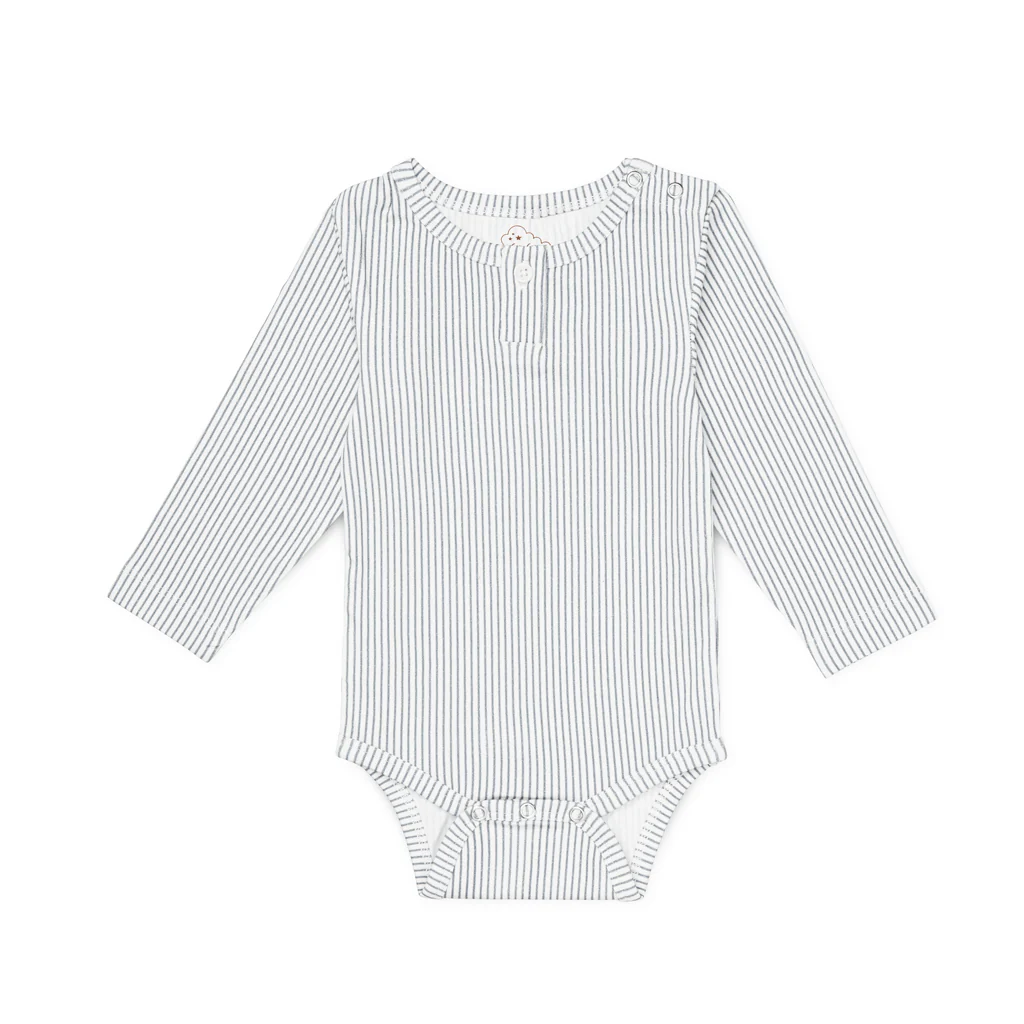 Langærmet Body William - GOTS - Classic Stripes Blue
