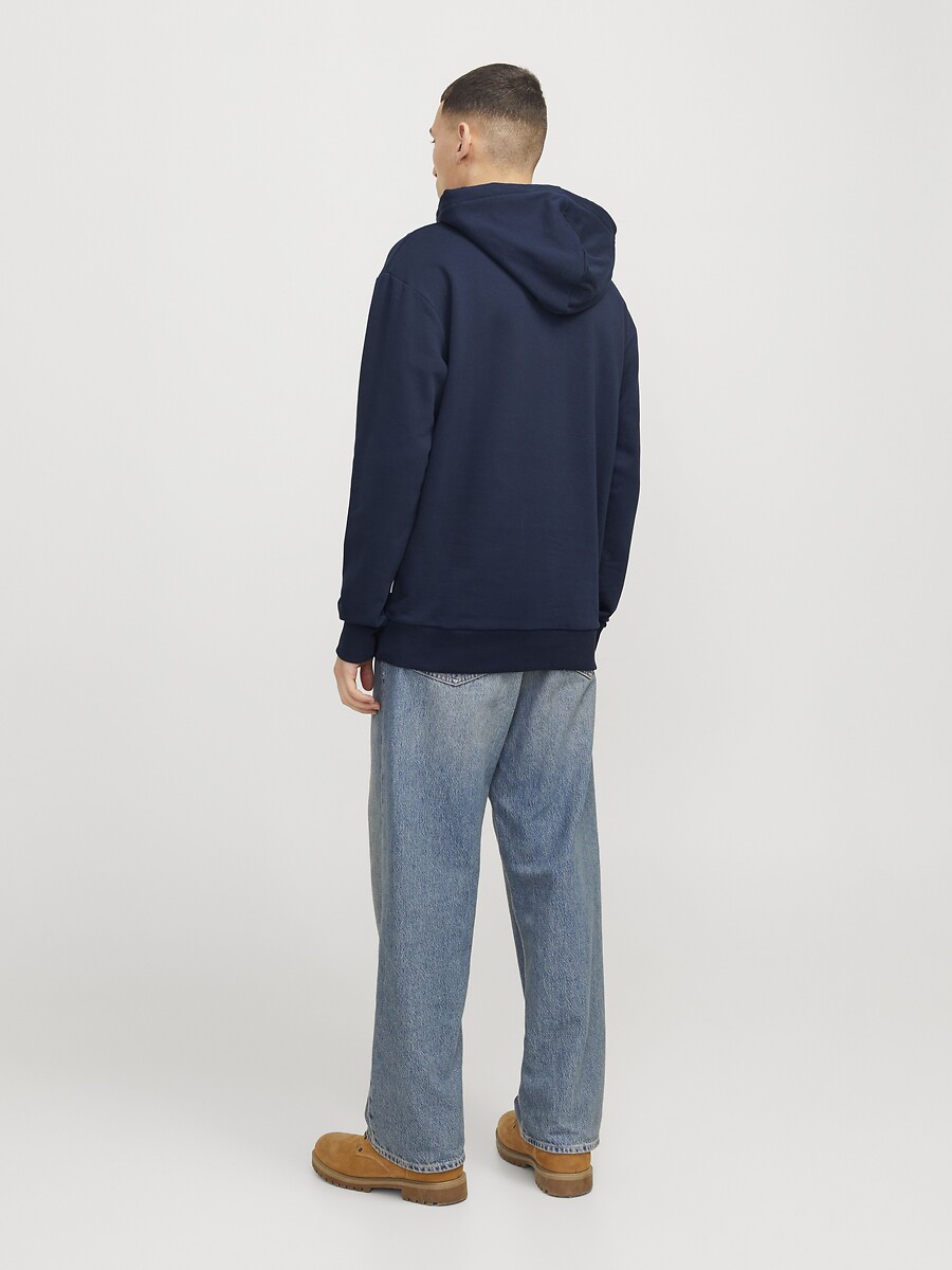 JACK & JONES<br>Moletom com capuz e logo Relaxado