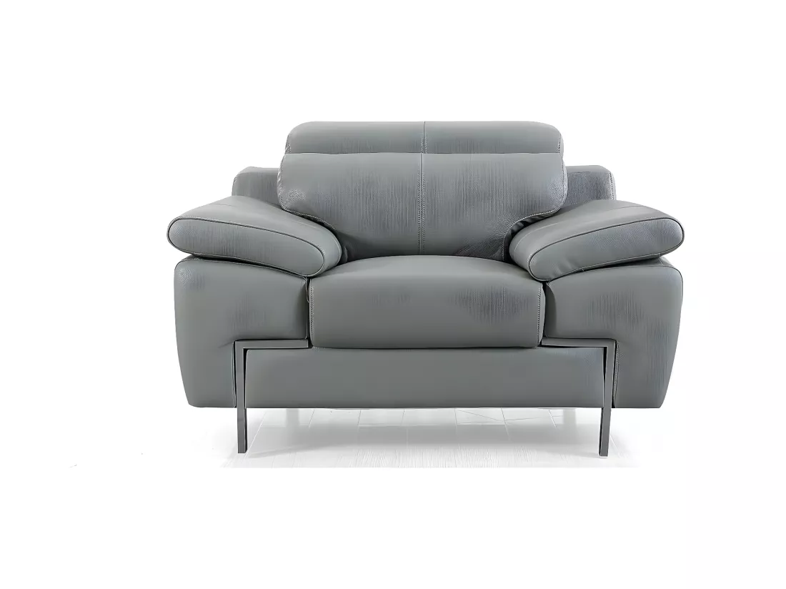 Fauteuil Cuir Design KARE Gris