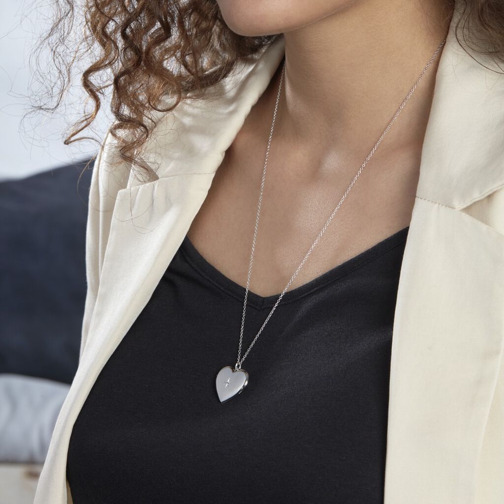 Collier Cahida Argent Blanc Oxyde De Zirconium
