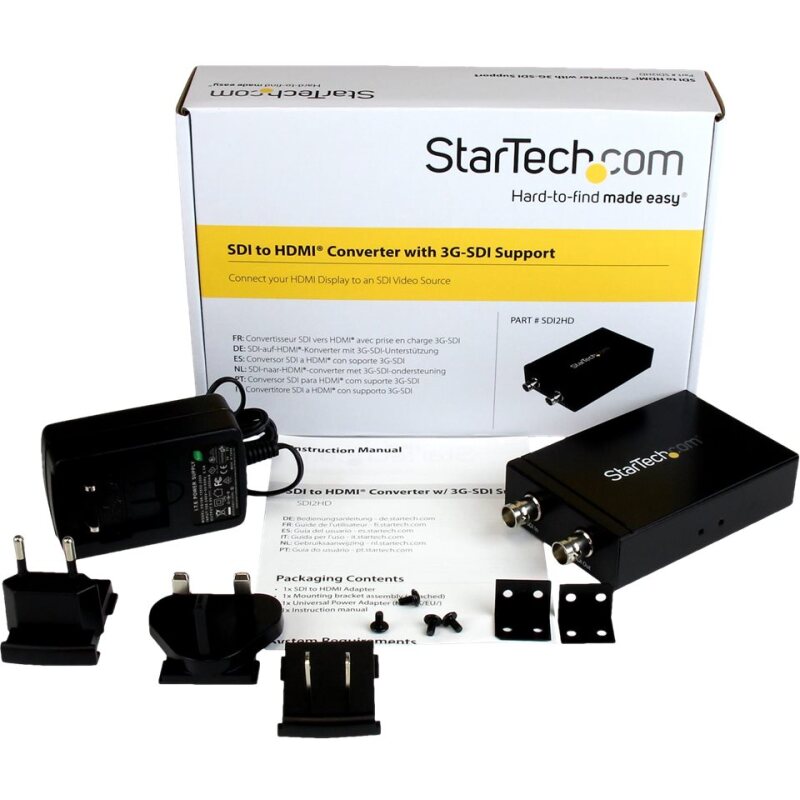 StarTech.com Convertisseur 3G SDI vers HDMI avec sortie SDI en boucle jusqu'à 230m - Noir