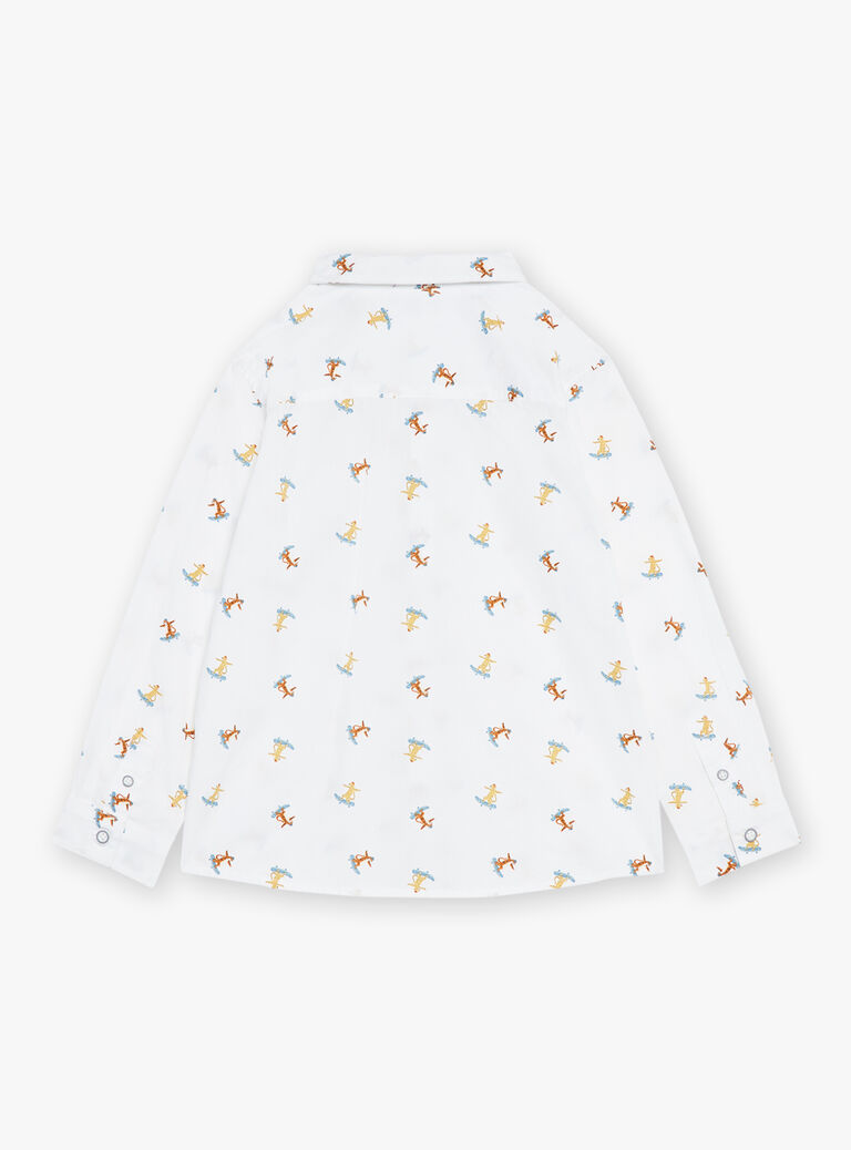 Chemise blanche à imprimé tigre skateur