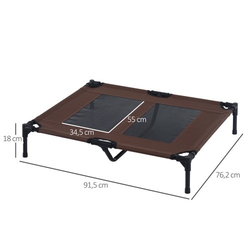 Cama elevada para cães PawHut, marrom
