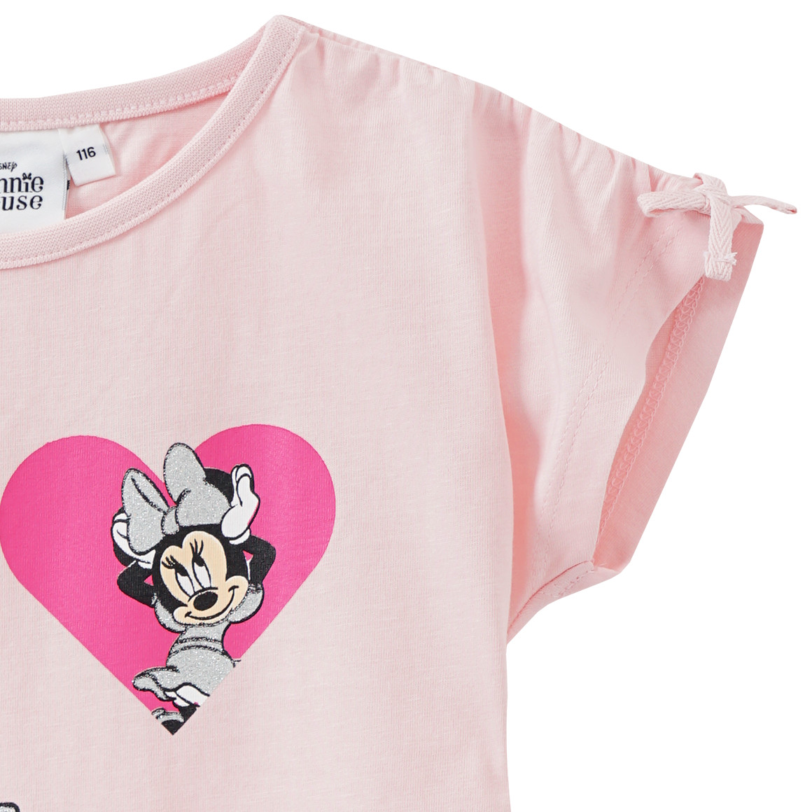 Topolino Minnie Maus T-Shirt mit Glitzer-Print rosa