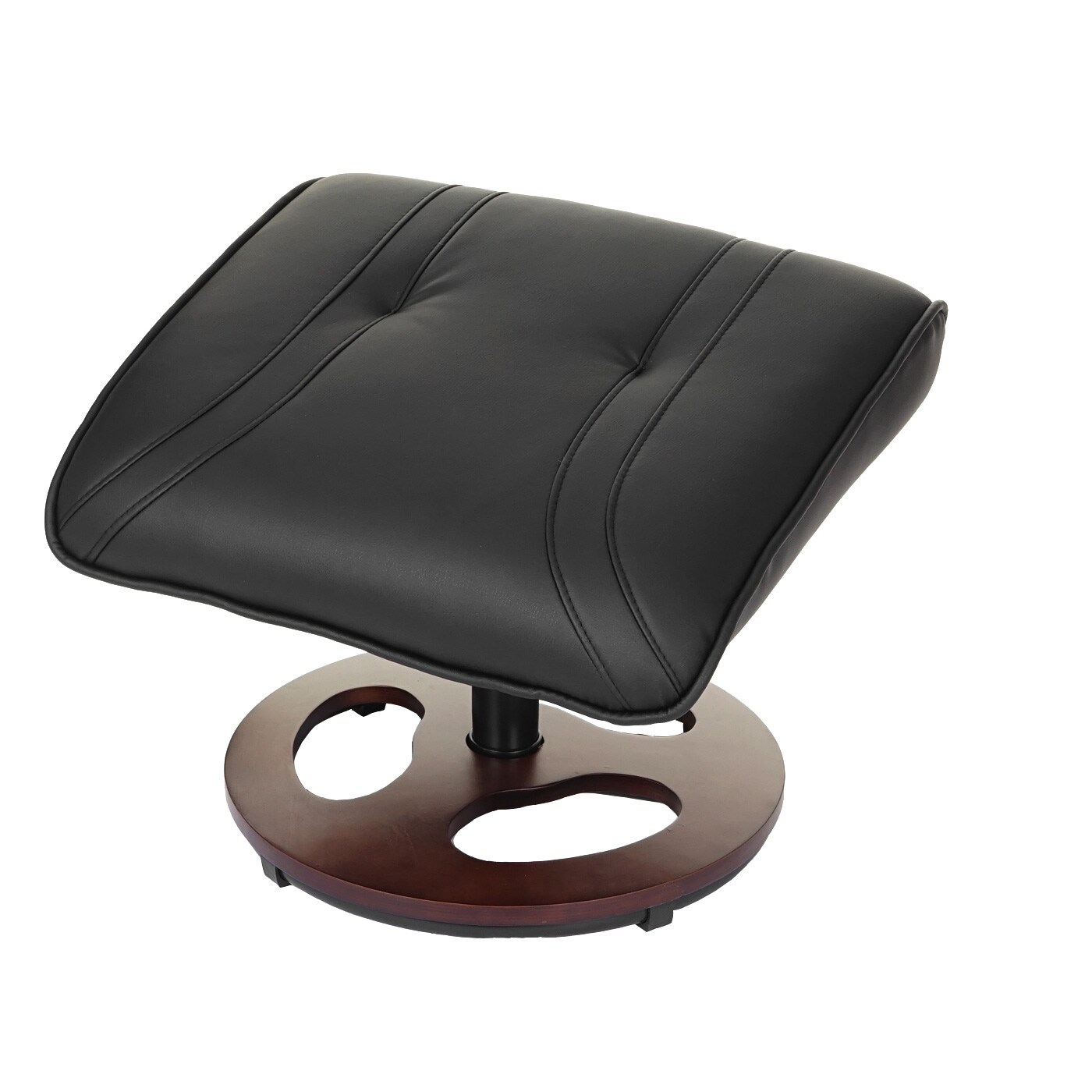 Relaxsessel MCW-C46, Fernsehsessel Sessel mit Hocker, Kunstleder ~ schwarz