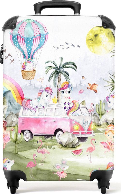 NoBoringSuitcases.com® - Kinderkoffer - Kindertrolley Unicorn - Handbagage - Lichtgewicht