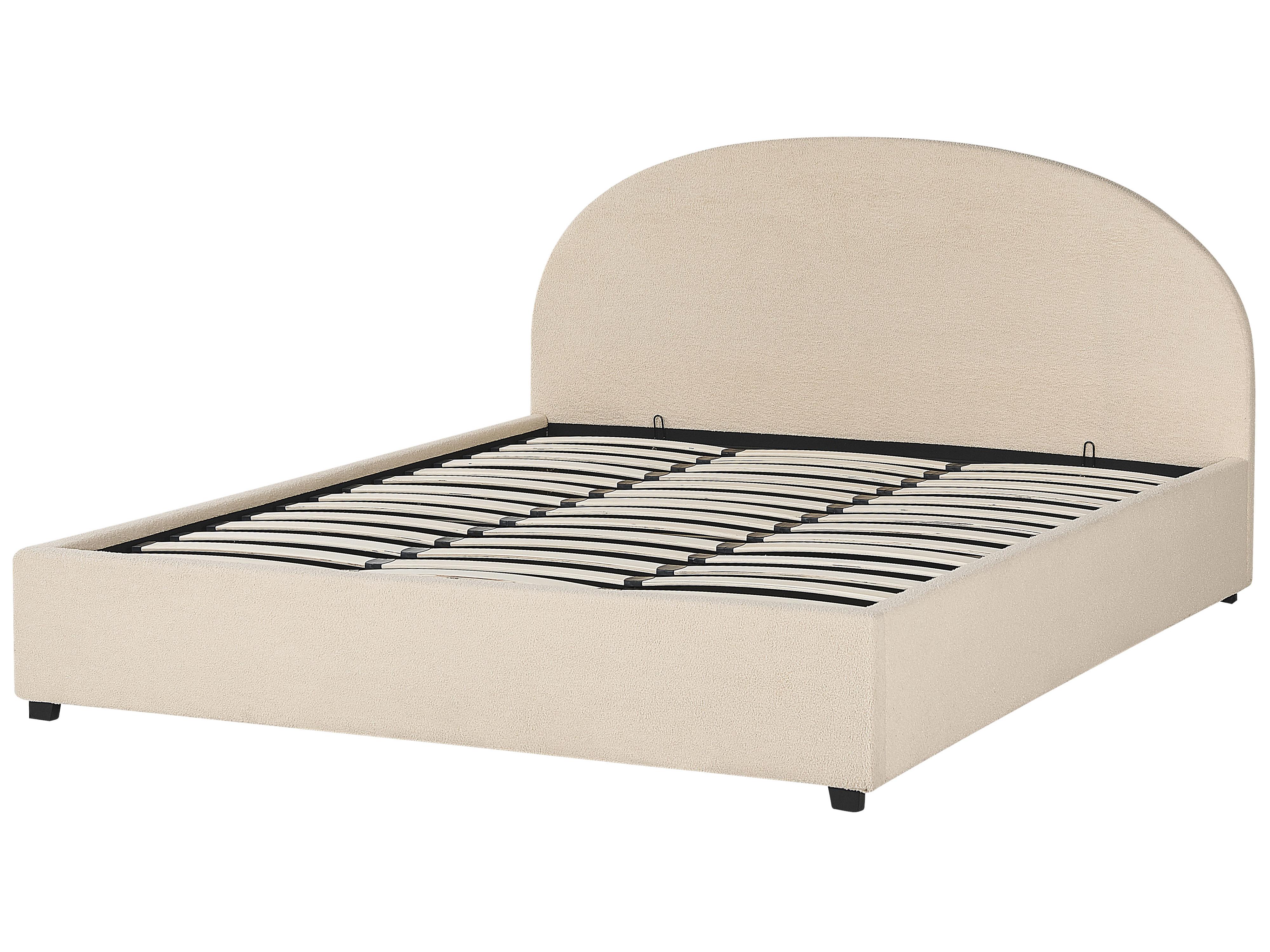 Bed met opbergruimte Bouclé VAUCLUSE 180 x 200 cm Beige