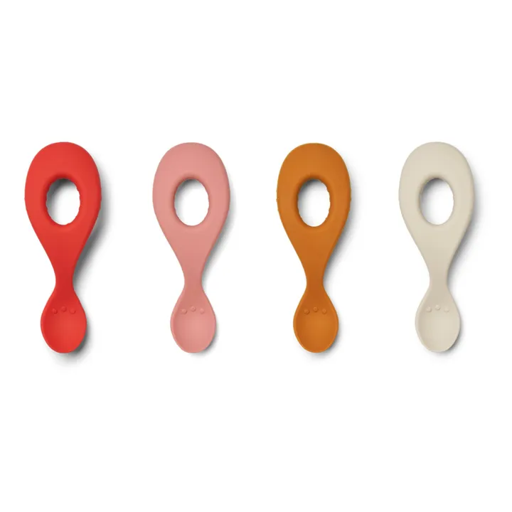 Liewood Cuillères Liva en silicone - Set de 4 | Rouge