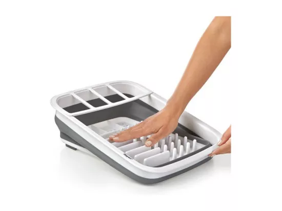 Égouttoir Vaisselle Pliable Rayen - PVC Libre de BPA - Gris/Blanc - 2301.01