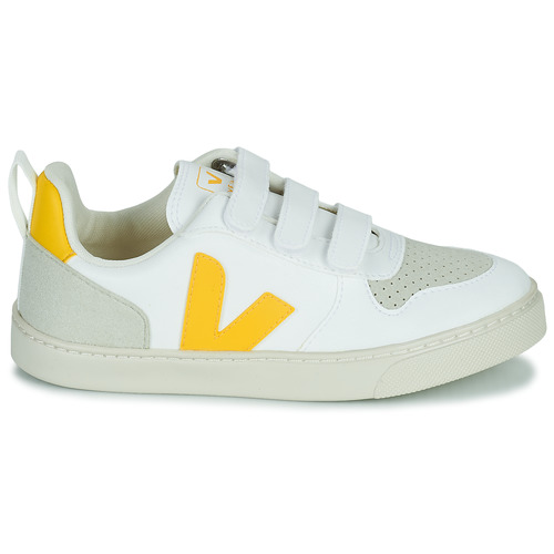 Veja - SMALL V-10 VELCRO - Blanc / Jaune