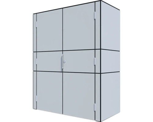 Tuinkast Bertilo HPL highboard 155 x 75 x 193 cm lichtgrijs