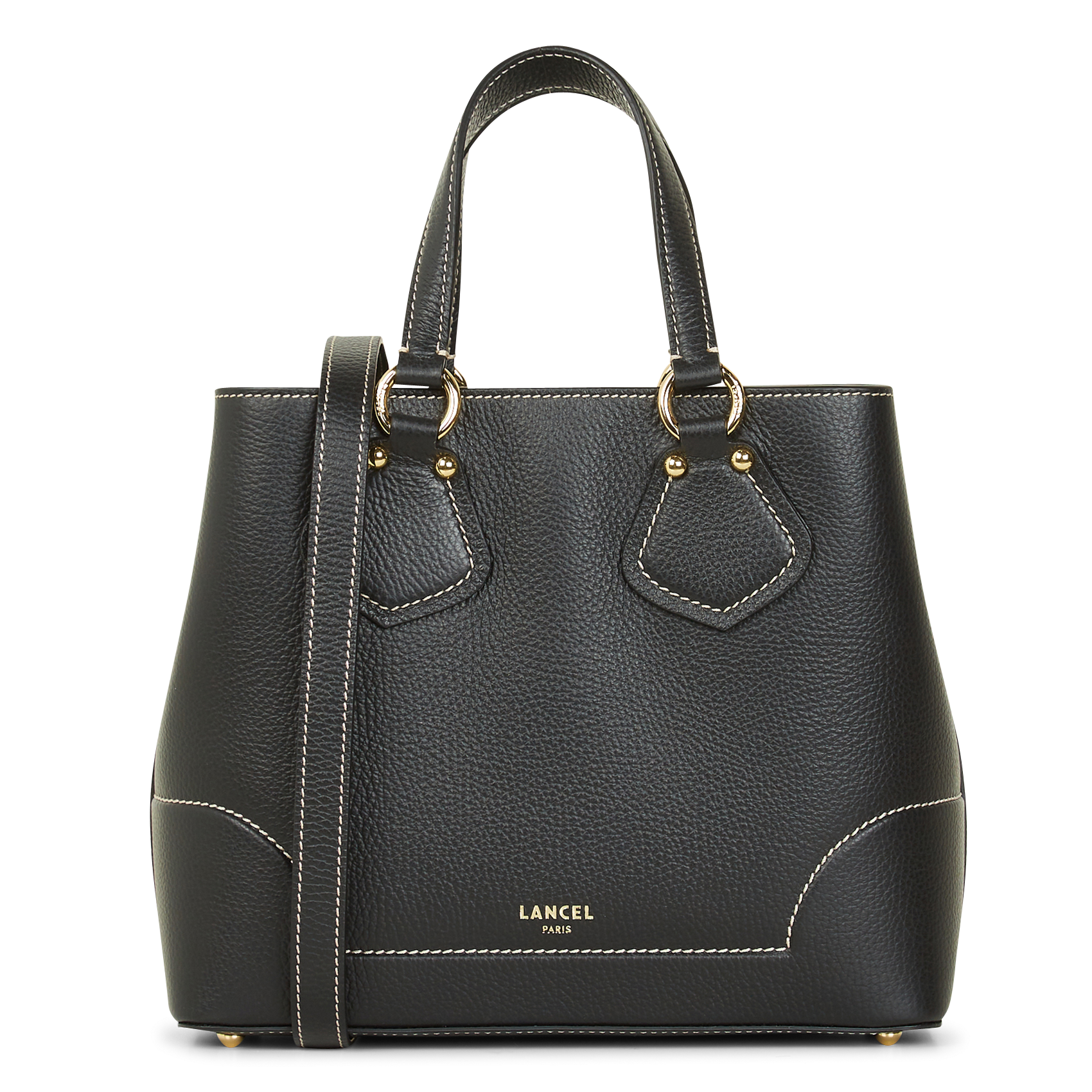 NEO IZY - Sac porté main en cuir grainé | Noir