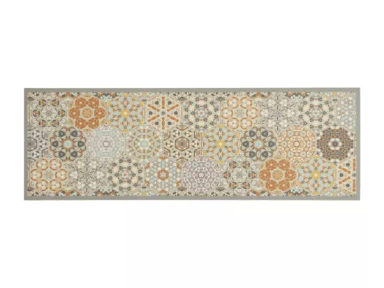 Tapis de cuisine lavable impression pastel hexagonale 60x180 cm