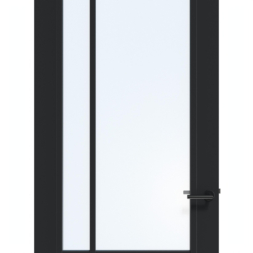 Arne & Bodil binnendeur ABD522 blank glas - diep zwart afgelakt - glaslat diep zwart