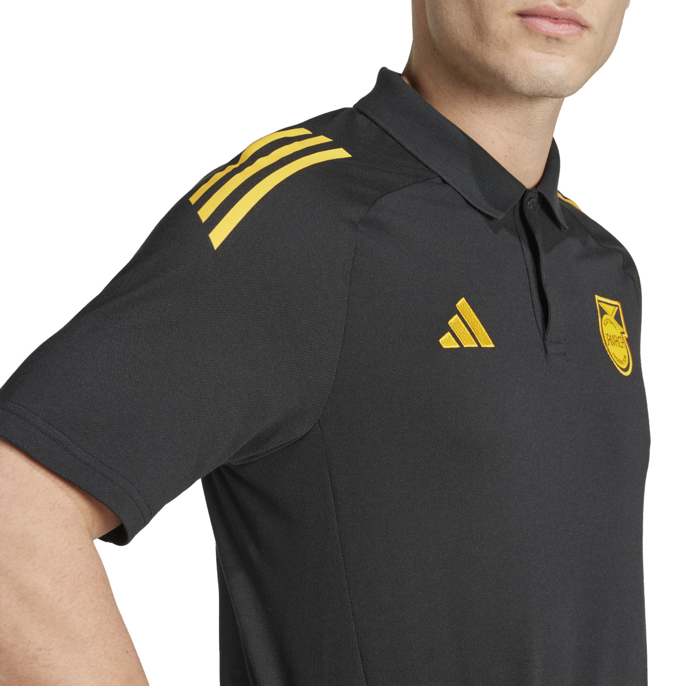 Adidas Jamaica Polo 2024-2026 Zwart Geel