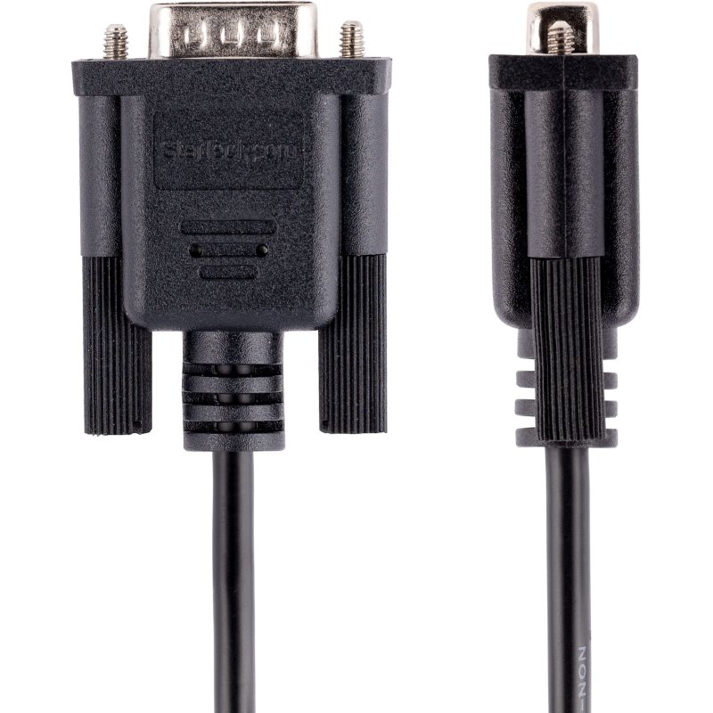 StarTech.com Câble Série RS232 Null Modem de 3m - Cordon DB9 Mâle Femelle - Câble Série Croisé avec Blindage Al-Mylar - Port série COM, Compatible avec les Appareils DTE, Noir, F/M