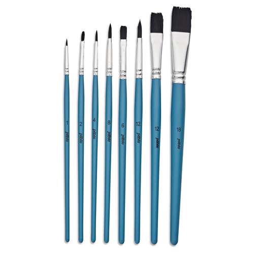 pébéo Aquarellpinsel 8er-Set, Rund und Flach