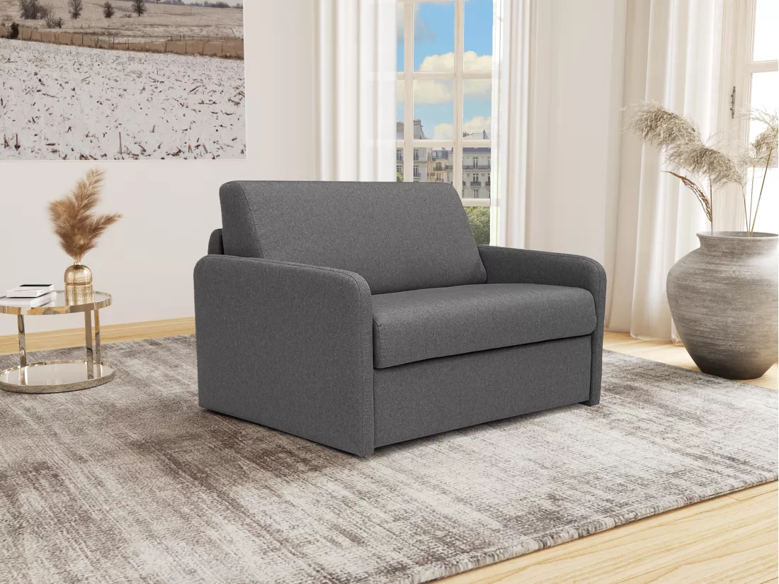 Fauteuil convertible express en tissu gris foncé - Couchage 100 cm - NADOA