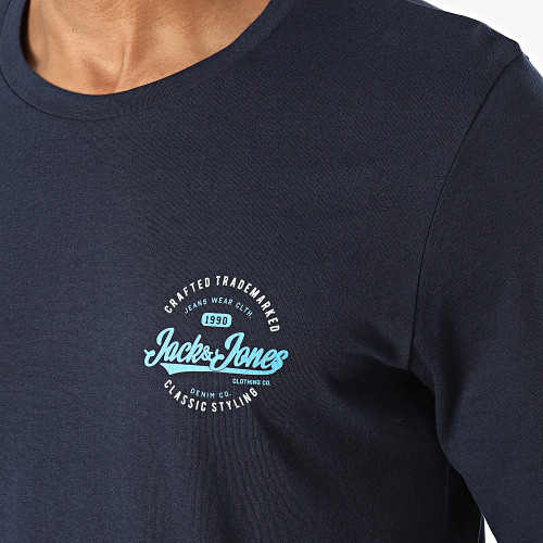 Lot De 2 Tee Shirts Mikk Blanc Bleu Marine
