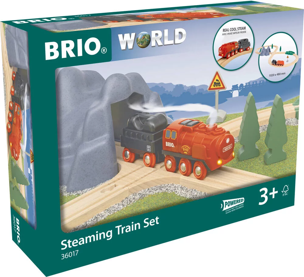 BRIO 7312350360172 - CIRCUIT LOCOMOTIVE A PILES A VAPEUR