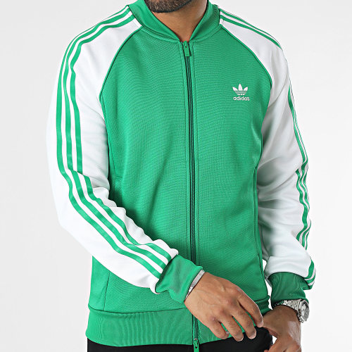 Veste Zippée A Bandes II5772 Vert Blanc